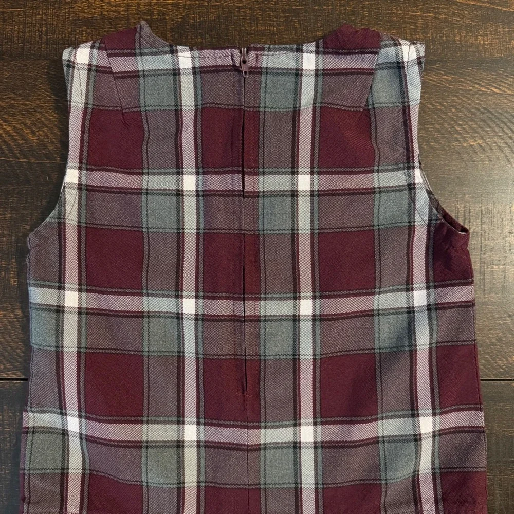 True Grits Plaid Pleated School Uniform Jumper Burgundy Grey Size 6 Classic Prep